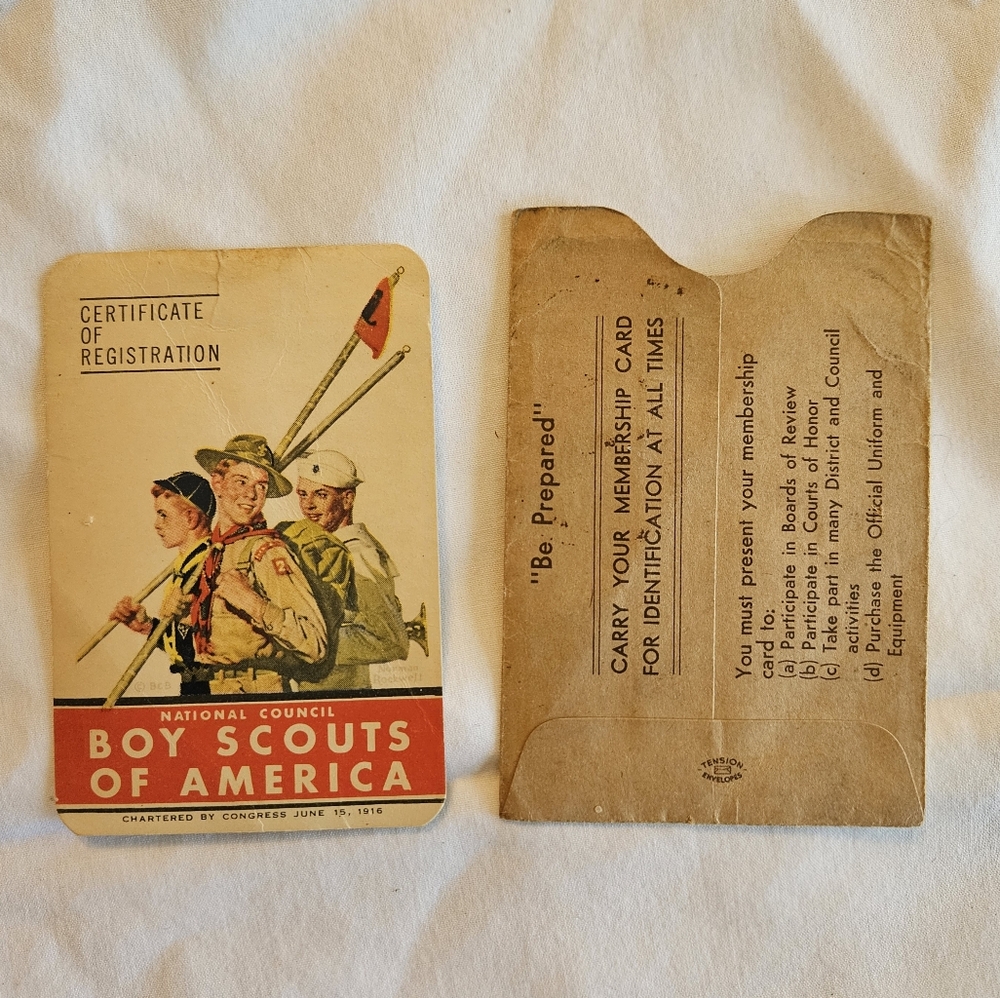 Vintage Boy Scouts of America Certificate of Registration